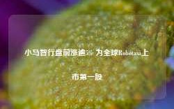 小马智行盘前涨逾5% 为全球Robotaxi上市第一股