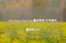 Clean Energy Fuels Corp.盘中异动 下午盘大幅拉升5.22%