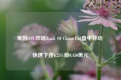 美国OTC市场Bank Of China Ltd盘中异动 快速下挫6.25%报0.450美元