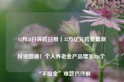 11月28日保险日报丨32万亿元险资最新投资图谱！个人养老金产品增至836个 “不吸金”难题仍待解-第1张图片-泰鸿机械